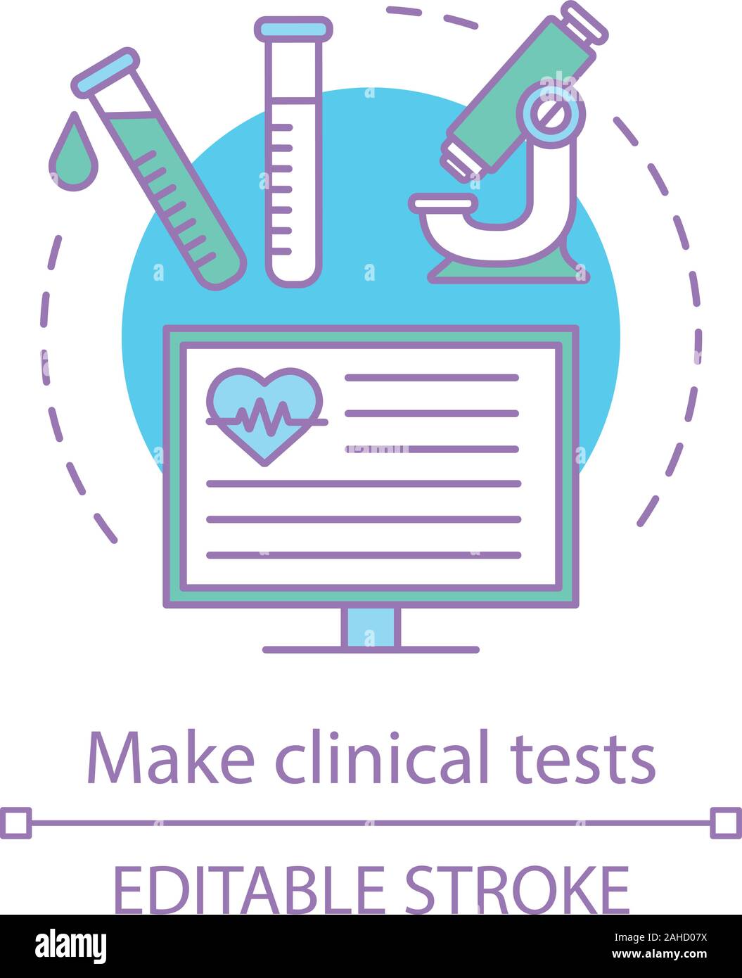 Clinical tests concept icon. Laboratory analysis idea thin line