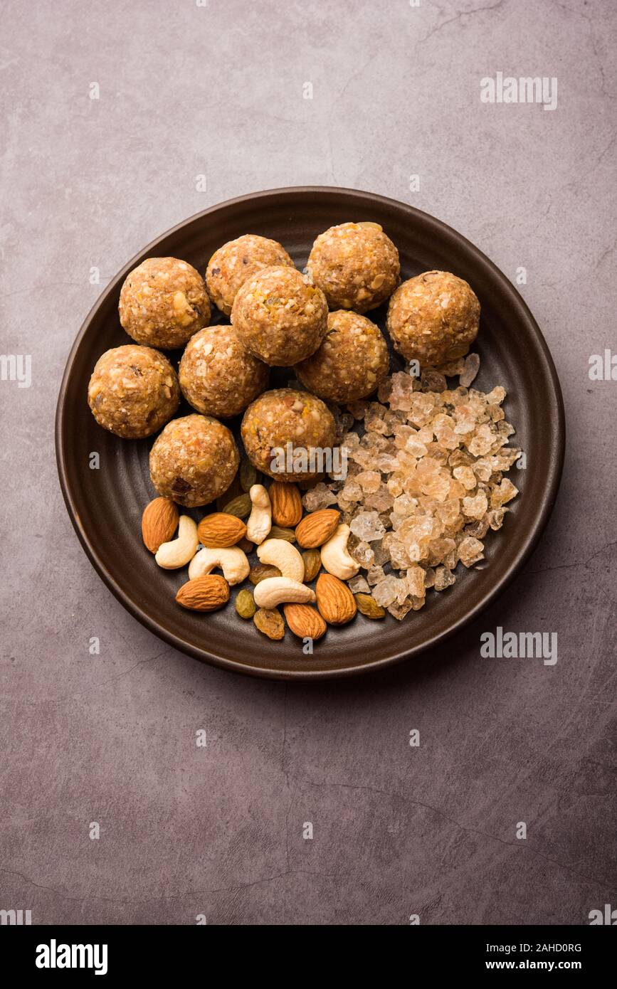 sweet Dink laddu also known as Dinkache ladoo or gond ke laddoo made ...