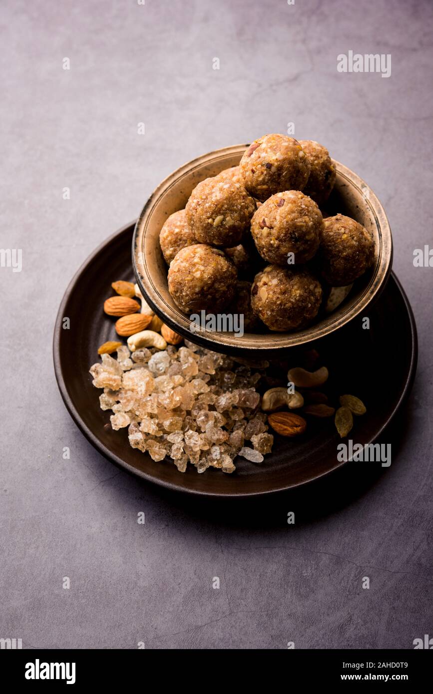 sweet Dink laddu also known as Dinkache ladoo or gond ke laddoo made ...