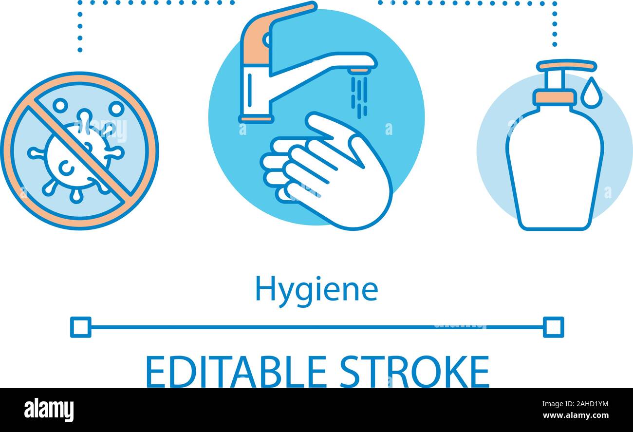 Hygiene concept icon. Washing hands idea thin line illustration. Sanitary  and cleaning. Hygienic procedures. Vector isolated outline drawing. Edtable  Stock Vector Image & Art - Alamy