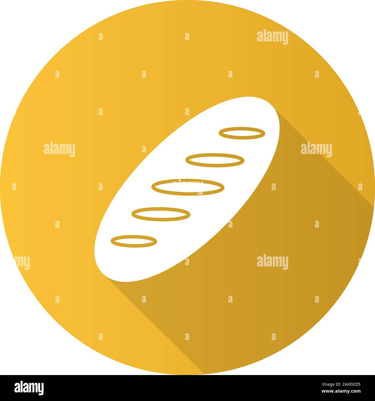 Bread loaf flat design long shadow glyph icon. Bakery. Vector ...