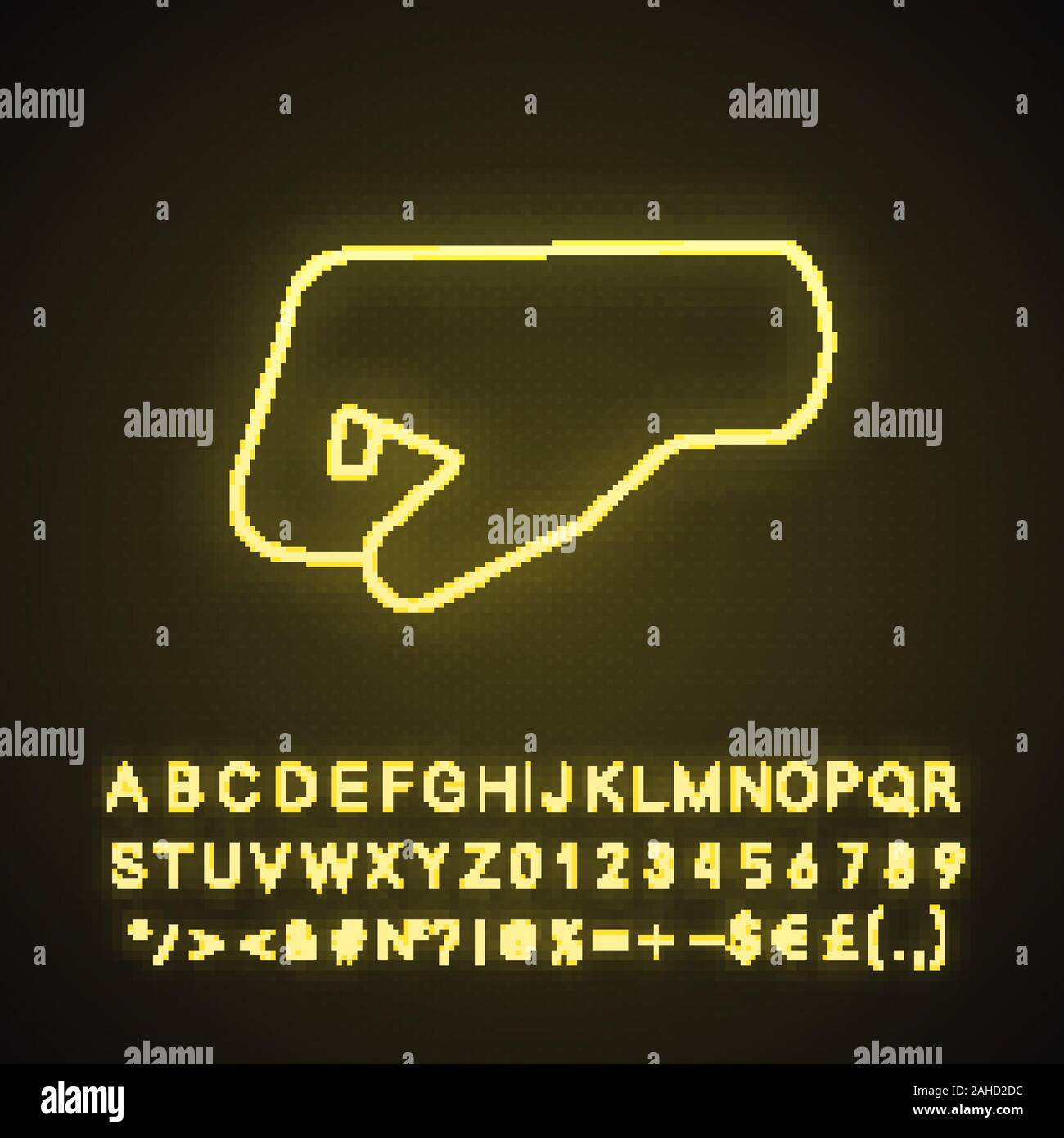 Left fist emoji neon light icon. Leftfacing fist. Fistbump. Brofist