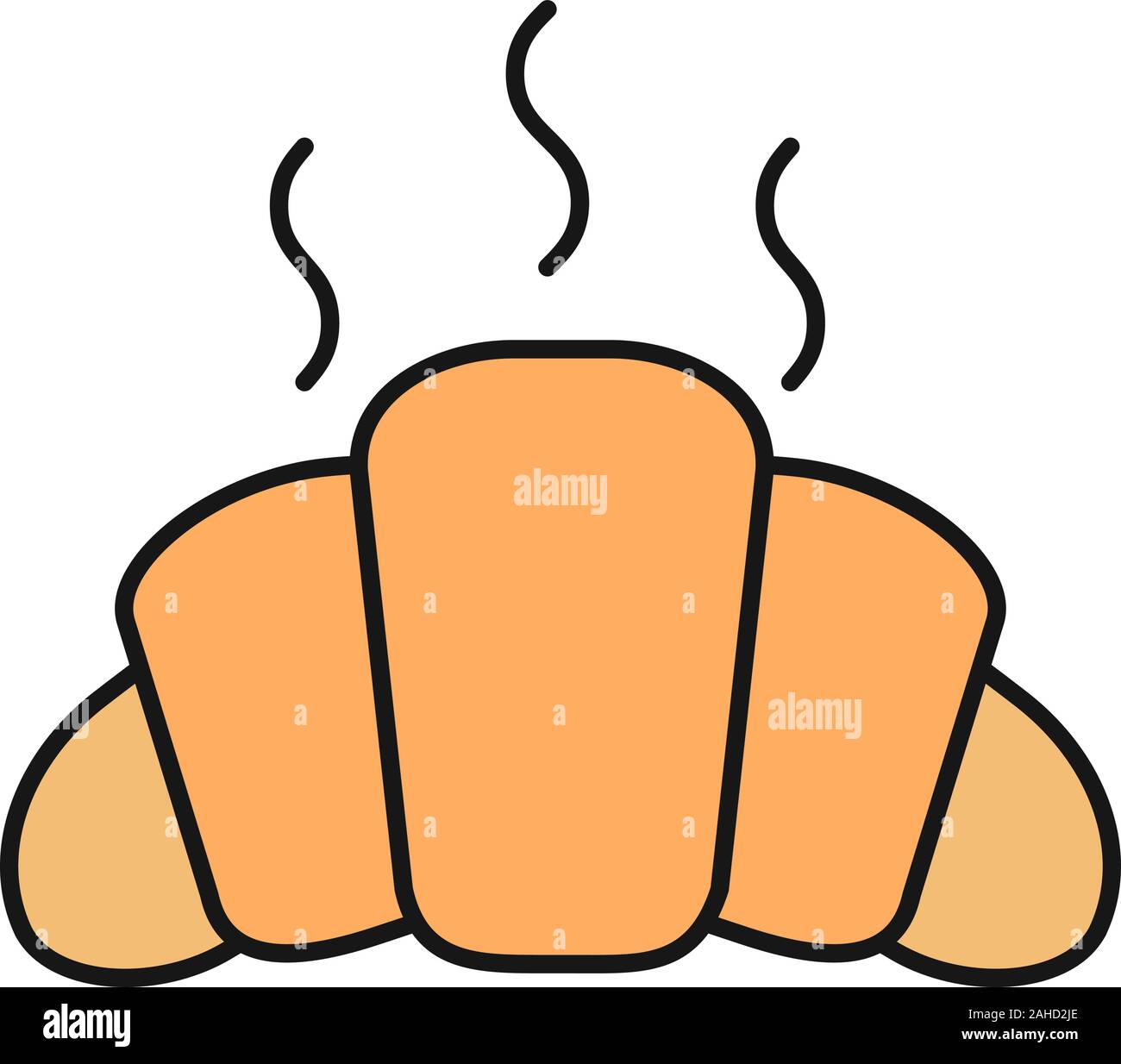 Fresh croissant color icon. Crescent roll. Isolated vector illustration