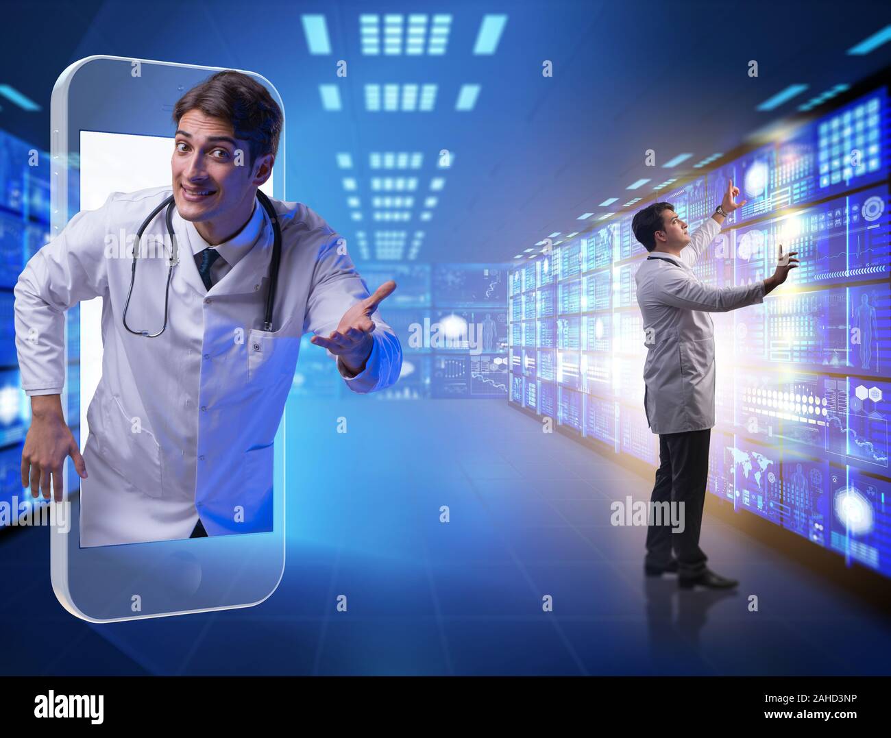 The telemedicine concept with doctor and smartphone Stock Photo - Alamy
