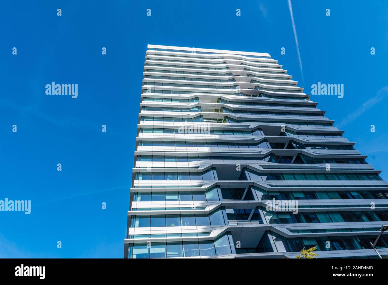 Amsterdam 29 September 2019 glass tower buildings in the financial center of the  city of Amsterdam in Holland the Netherlands called the zuid-as Stock Photo