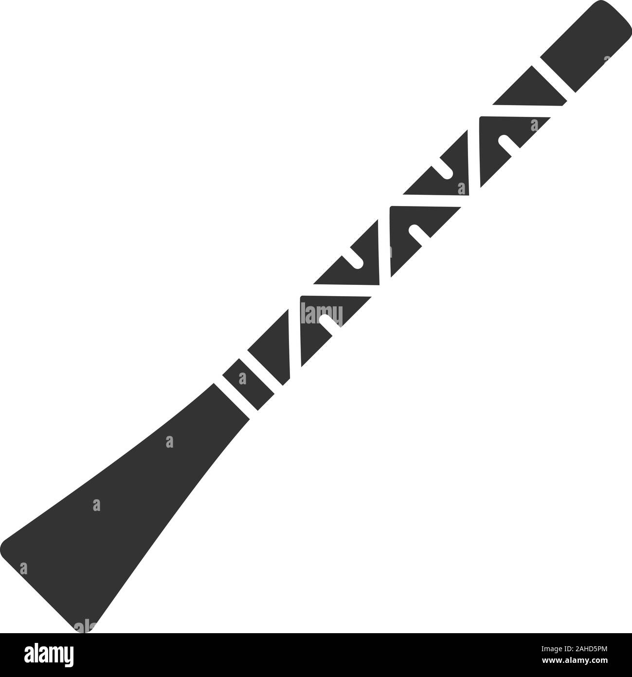 Didgeridoo glyph icon. Silhouette symbol. Negative space. Vector