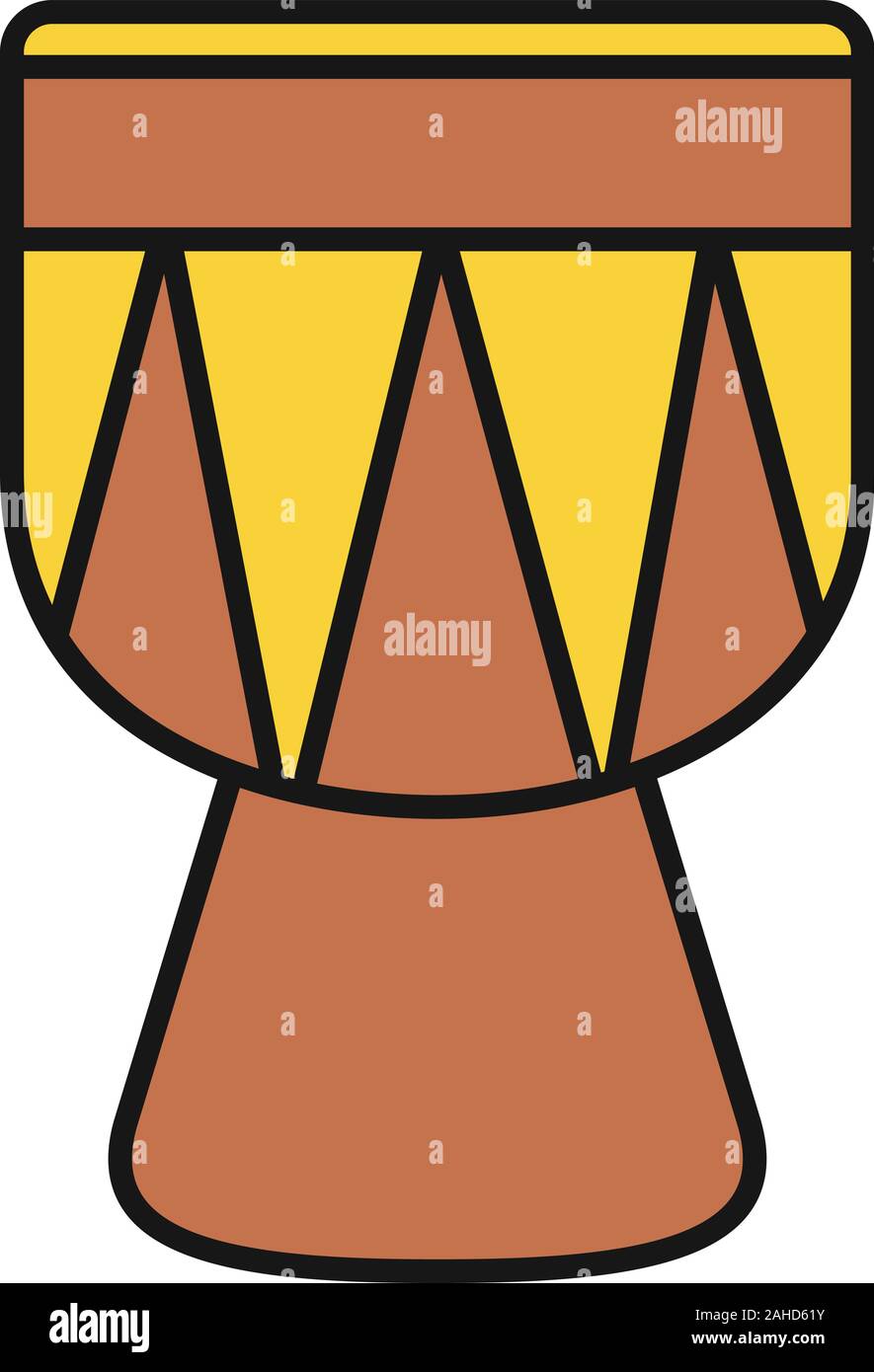 Kendang color icon. Drum. Isolated vector illustration Stock Vector
