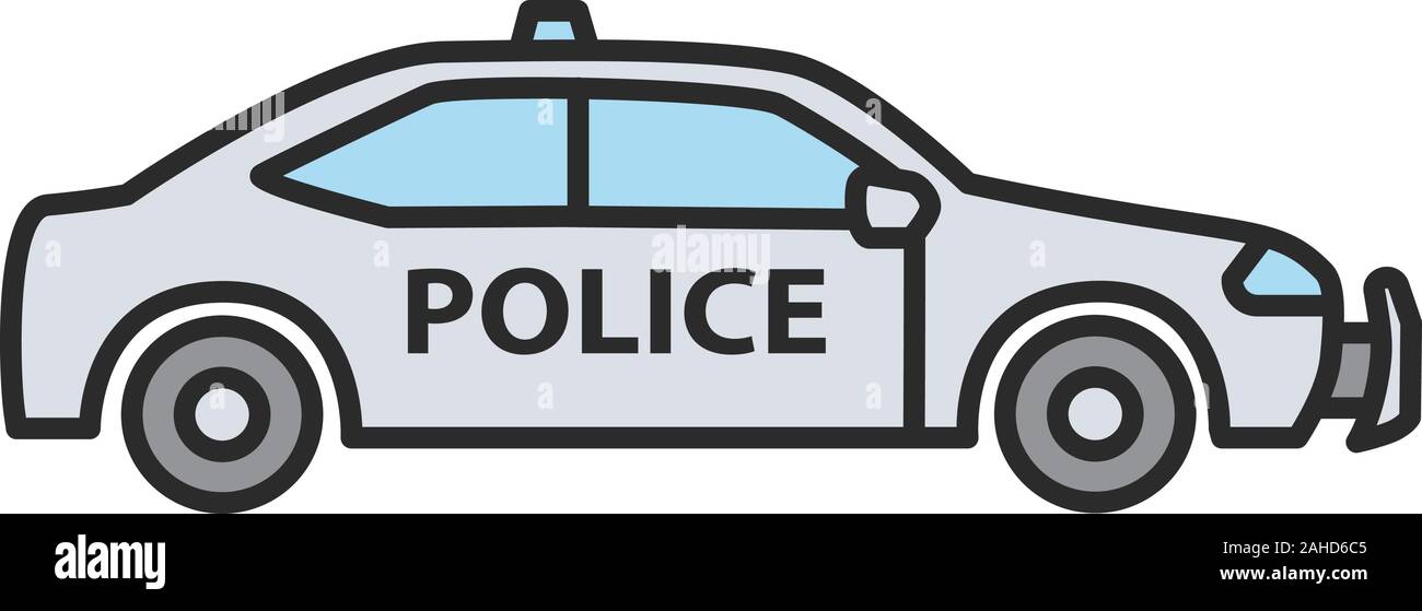 Police car color icon. Isolated vector illustration Stock Vector Image &  Art - Alamy