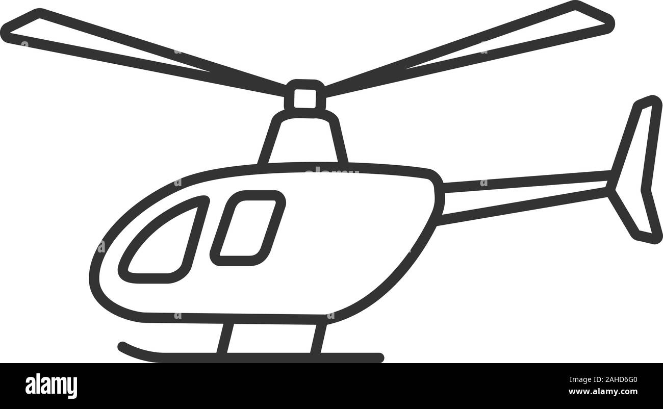 Helicopter linear icon. Thin line illustration. Contour symbol. Vector ...