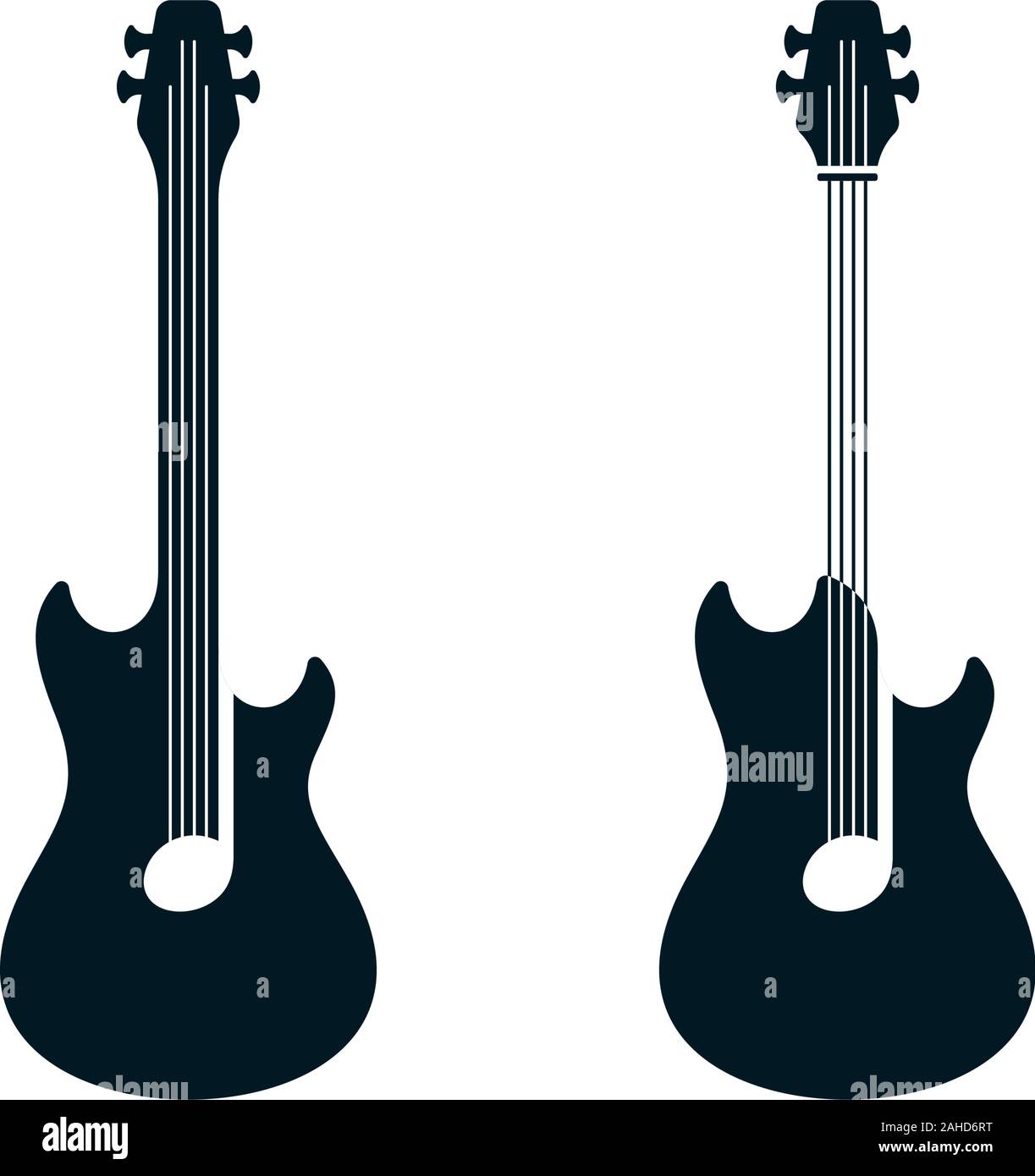 Guitar symbols with notes. Musical instruments icon design. Stock Vector