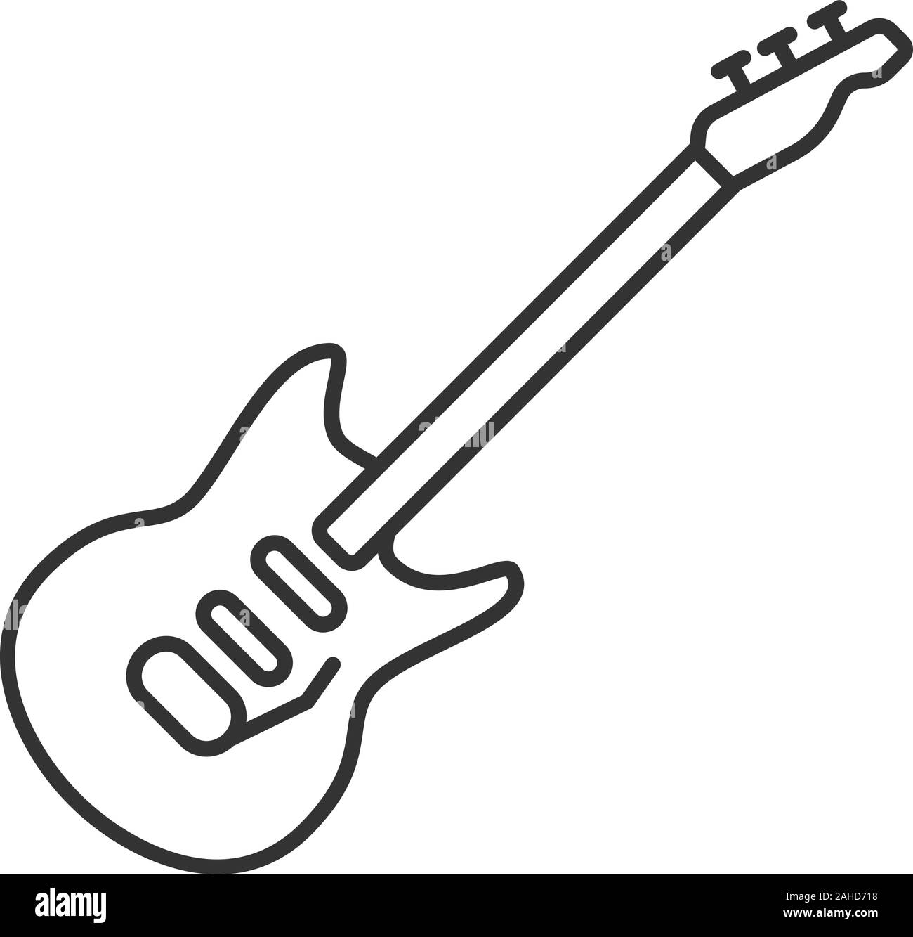 Electric guitar linear icon. Thin line illustration. Contour symbol