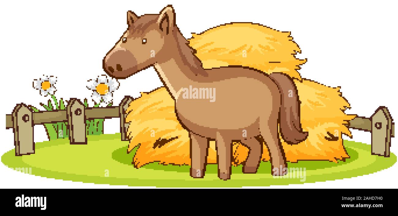Isolated picture of horse on the farm illustration Stock Vector Image ...
