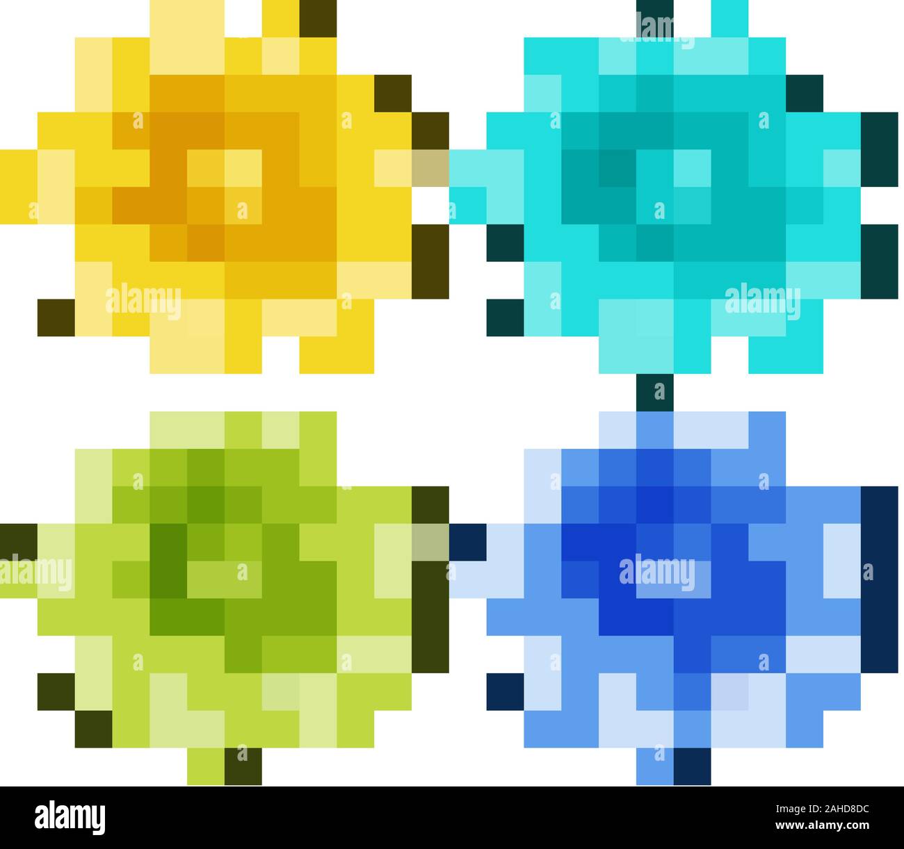 Isolated set of flowers illustration Stock Vector Image & Art - Alamy