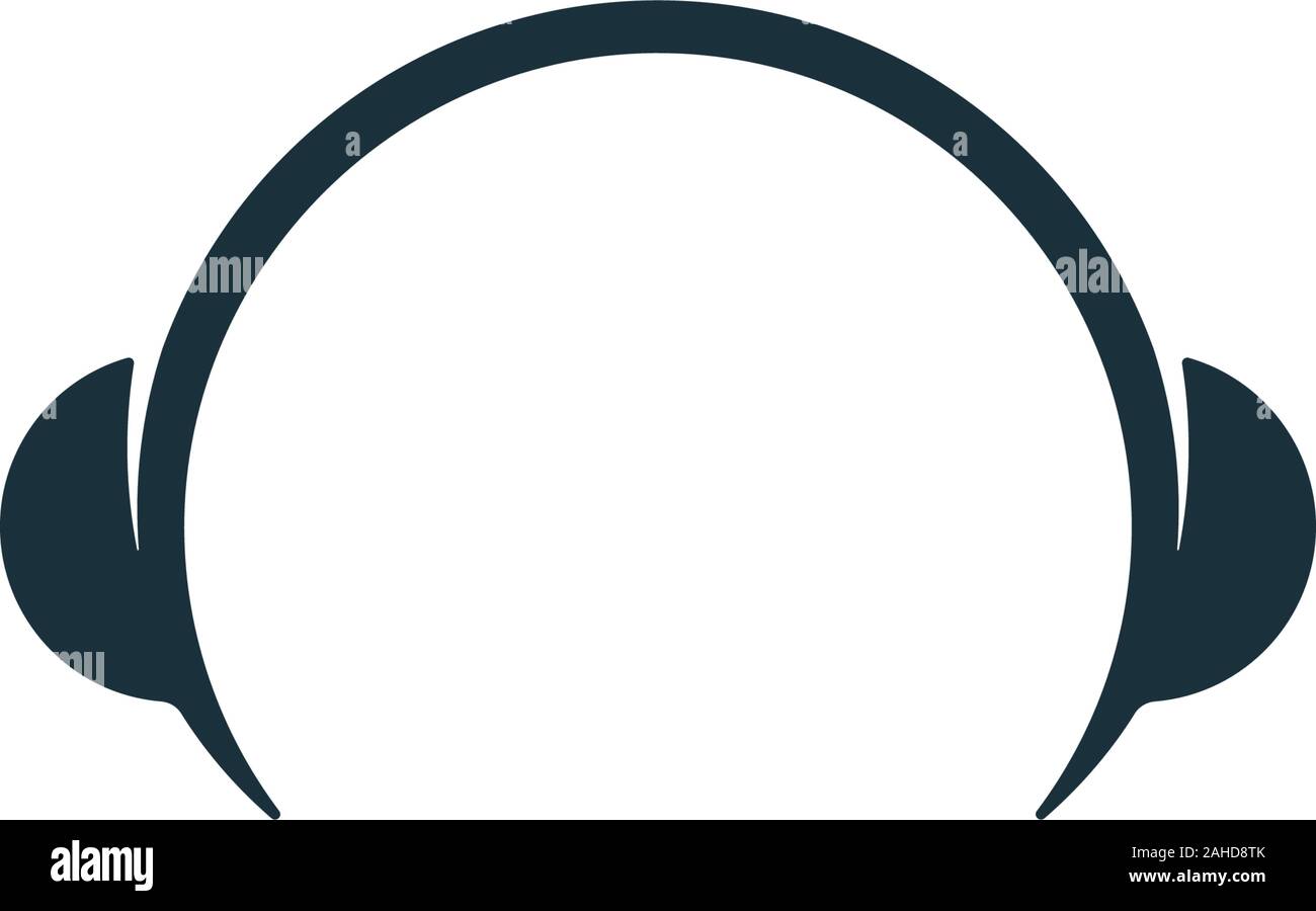 Simple headphones symbol. Abstract musical icon design. Stock Vector