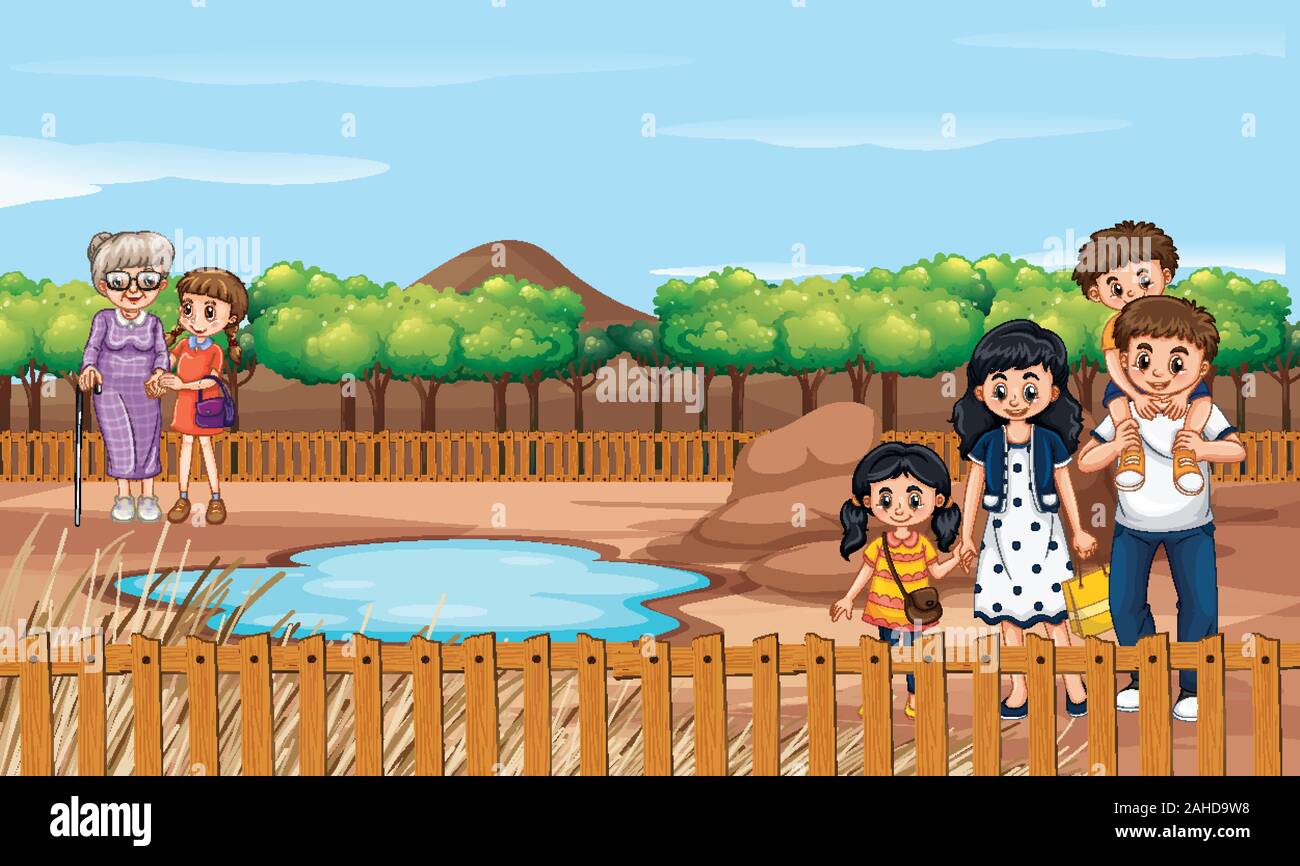 Scene with people in the park illustration Stock Vector Image & Art - Alamy