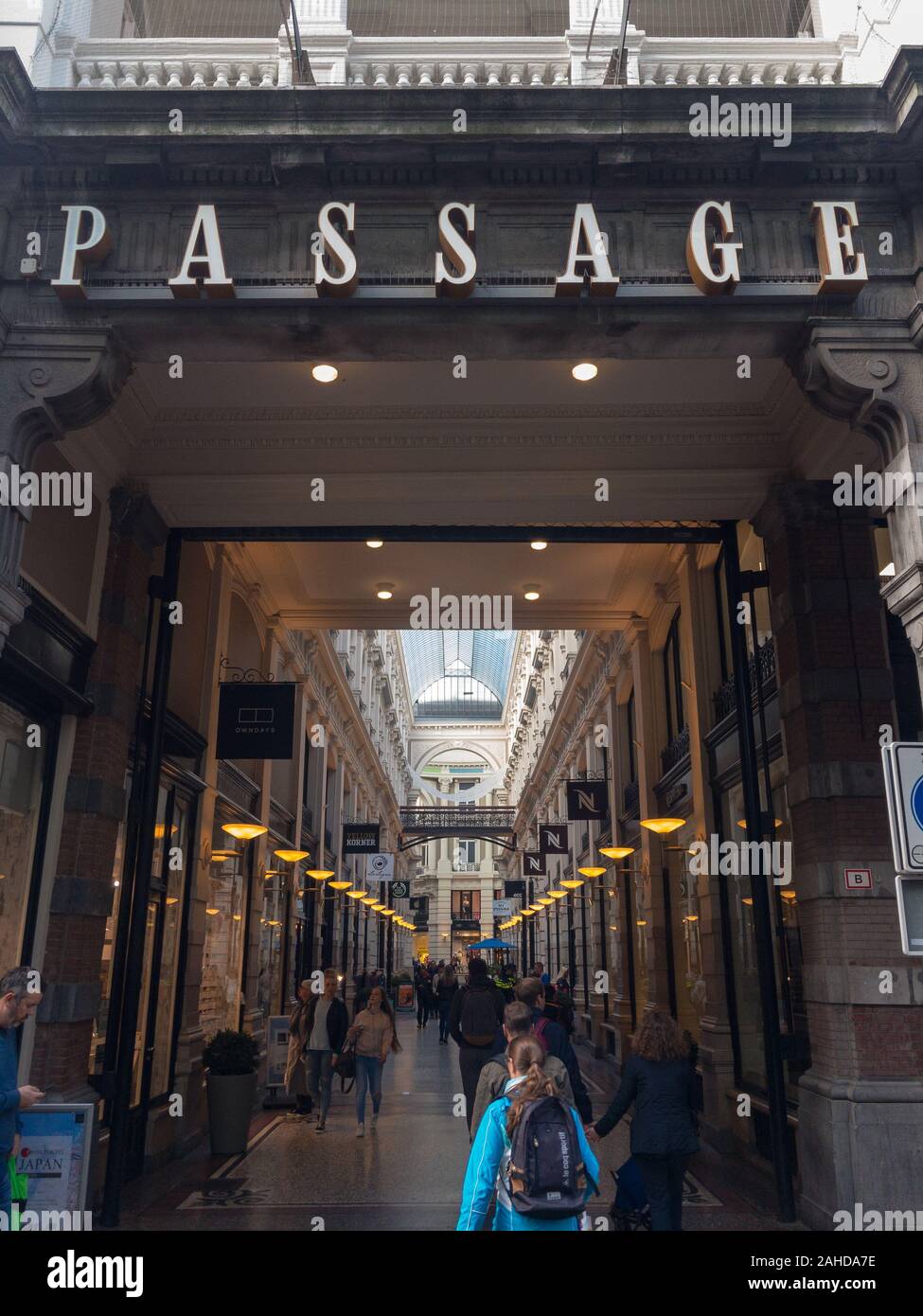 The Hague, Netherlands - October 3, 2017: Incidental people at „De Passage“ - one of the oldest shopping malls in the Netherlands Stock Photo