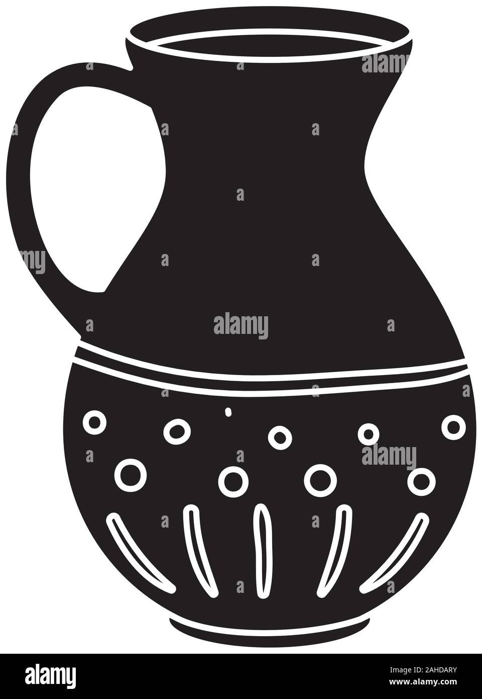silhouette teapot of pottery decorative isolated icon Stock Vector