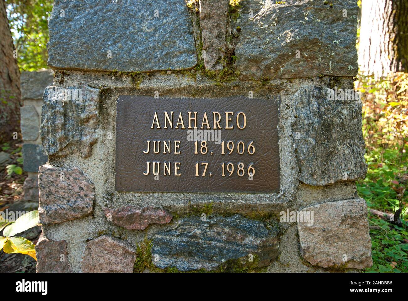 Tomb of Gertrude Bernard (known as Anahareo), wife of the naturalist