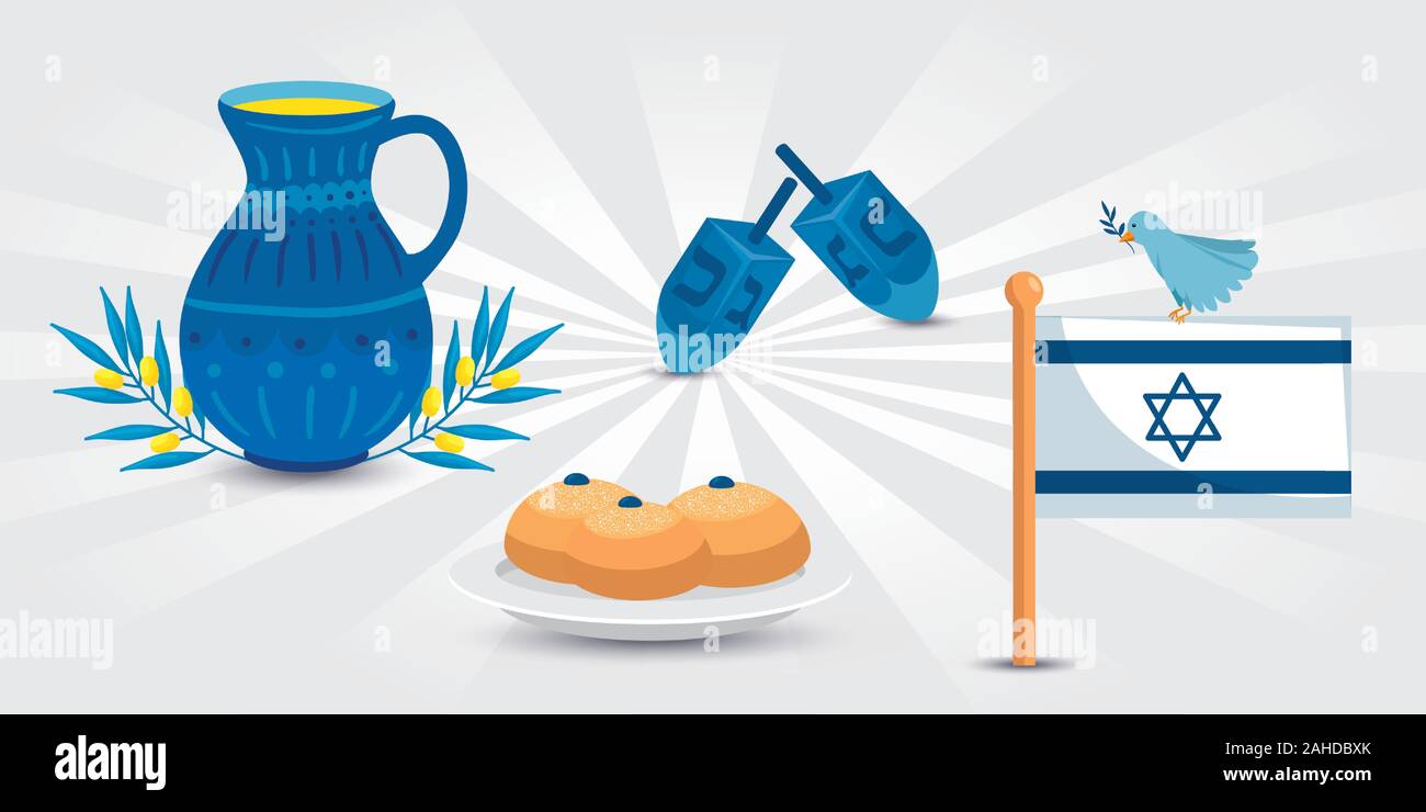 dreidel game with flag israel and icons Stock Vector Image &amp; Art - Alamy