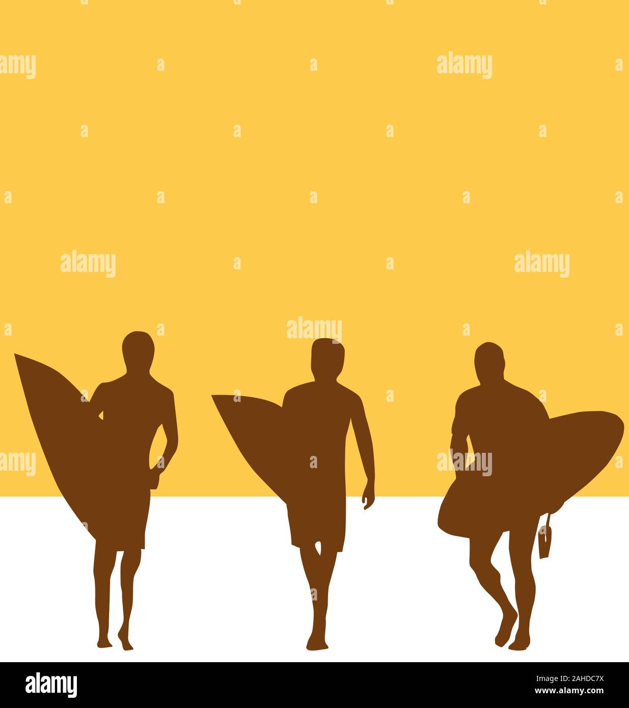 surfers silhouettes on the beach banner Stock Vector Image & Art - Alamy