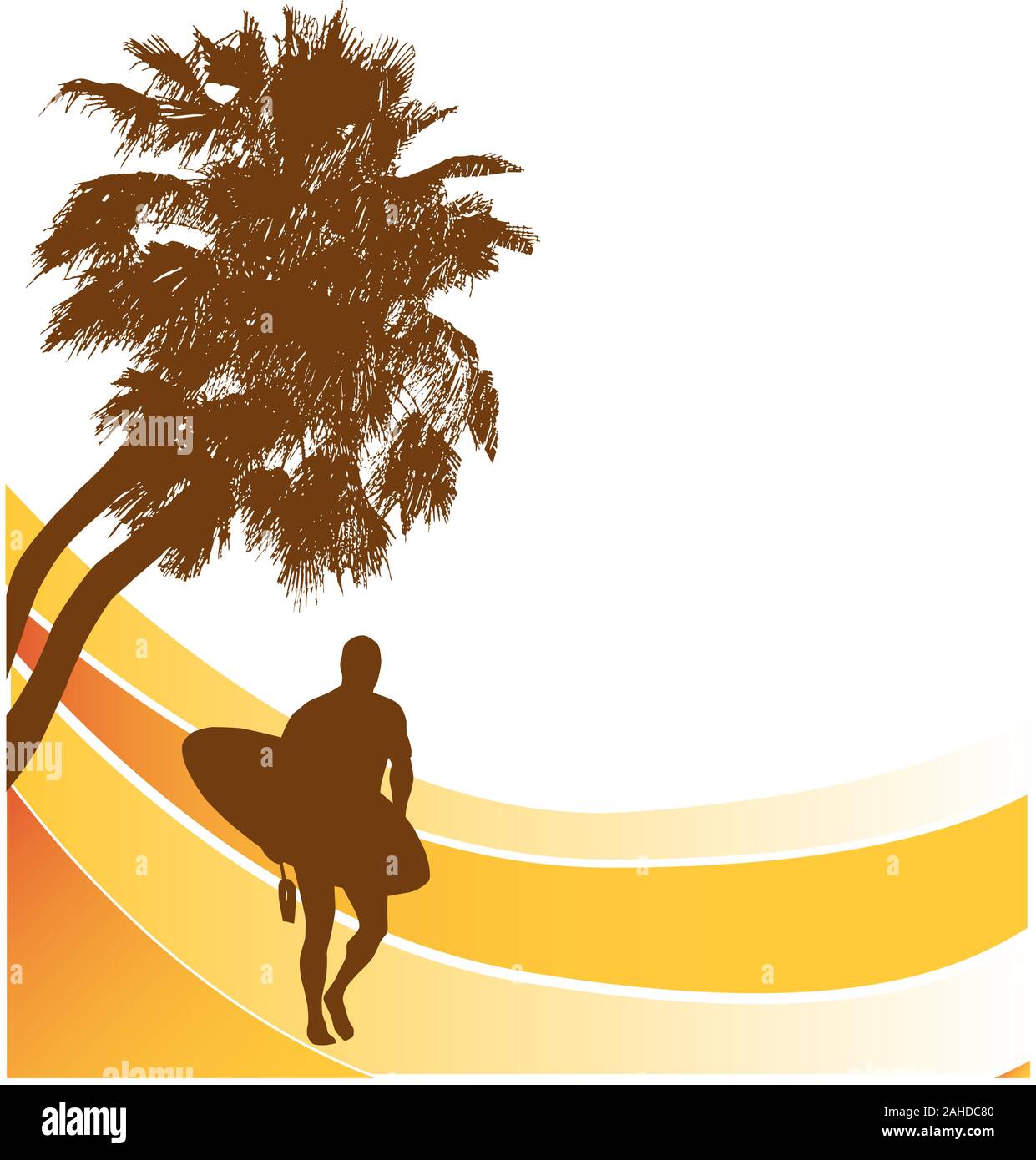 surfer banner highly detailed and easy to manipulate Stock Vector