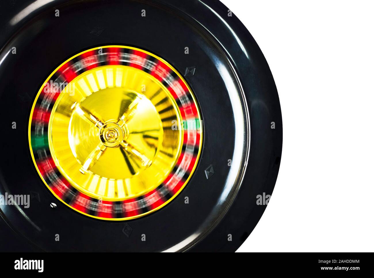 Spinning roulette wheel isolated on white as background Stock Photo Alamy