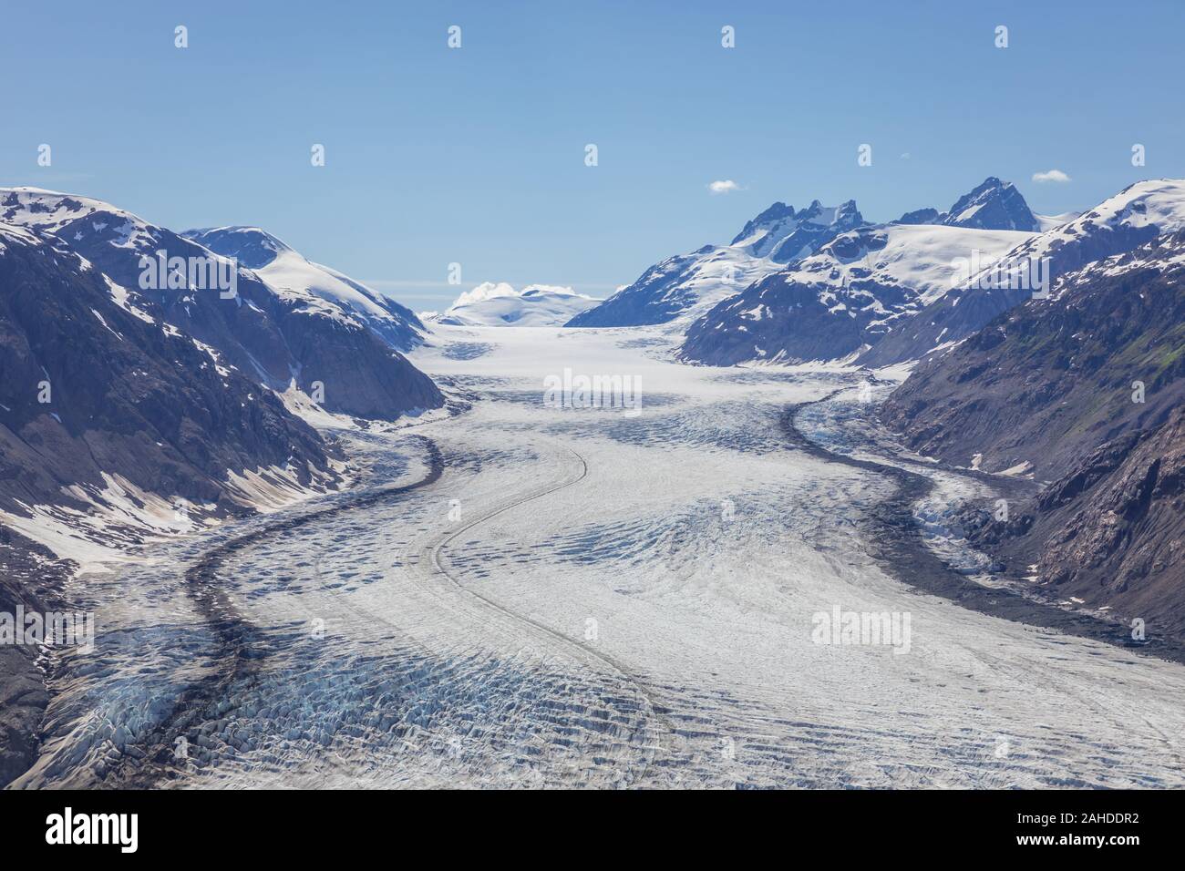 Scenery of Salmon Glacier ablating rocks, Alaska, USA Stock Photo