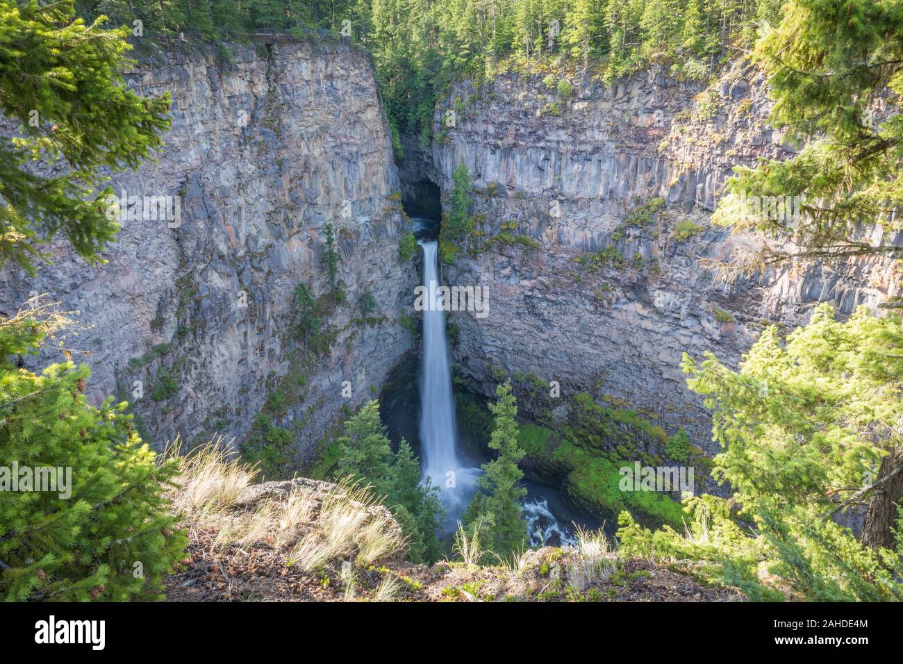 Spahats Creek Falls at Wells Gray Provincial Park, Canada Stock Photo
