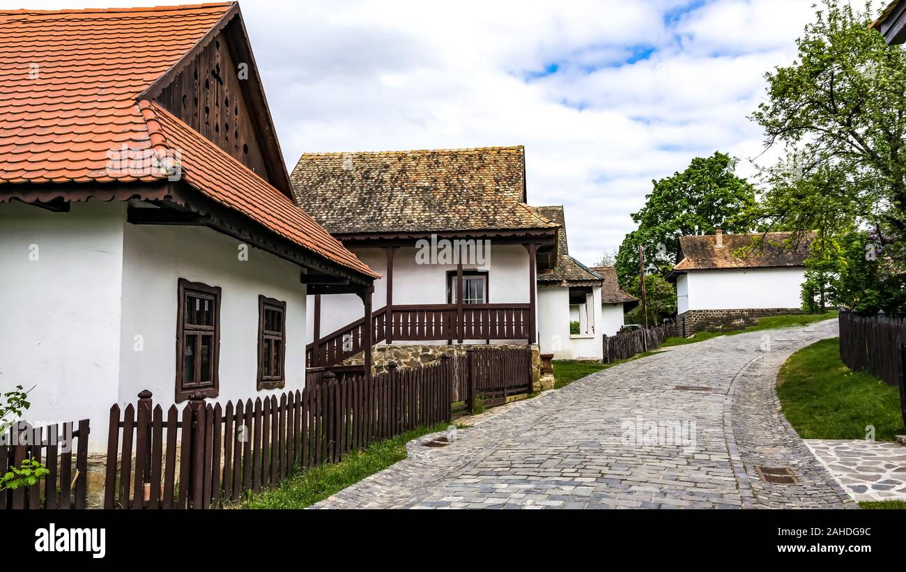 Europe, Hungary, Holloko town. Part of a historical cute little town in Nograd. Stock Photo