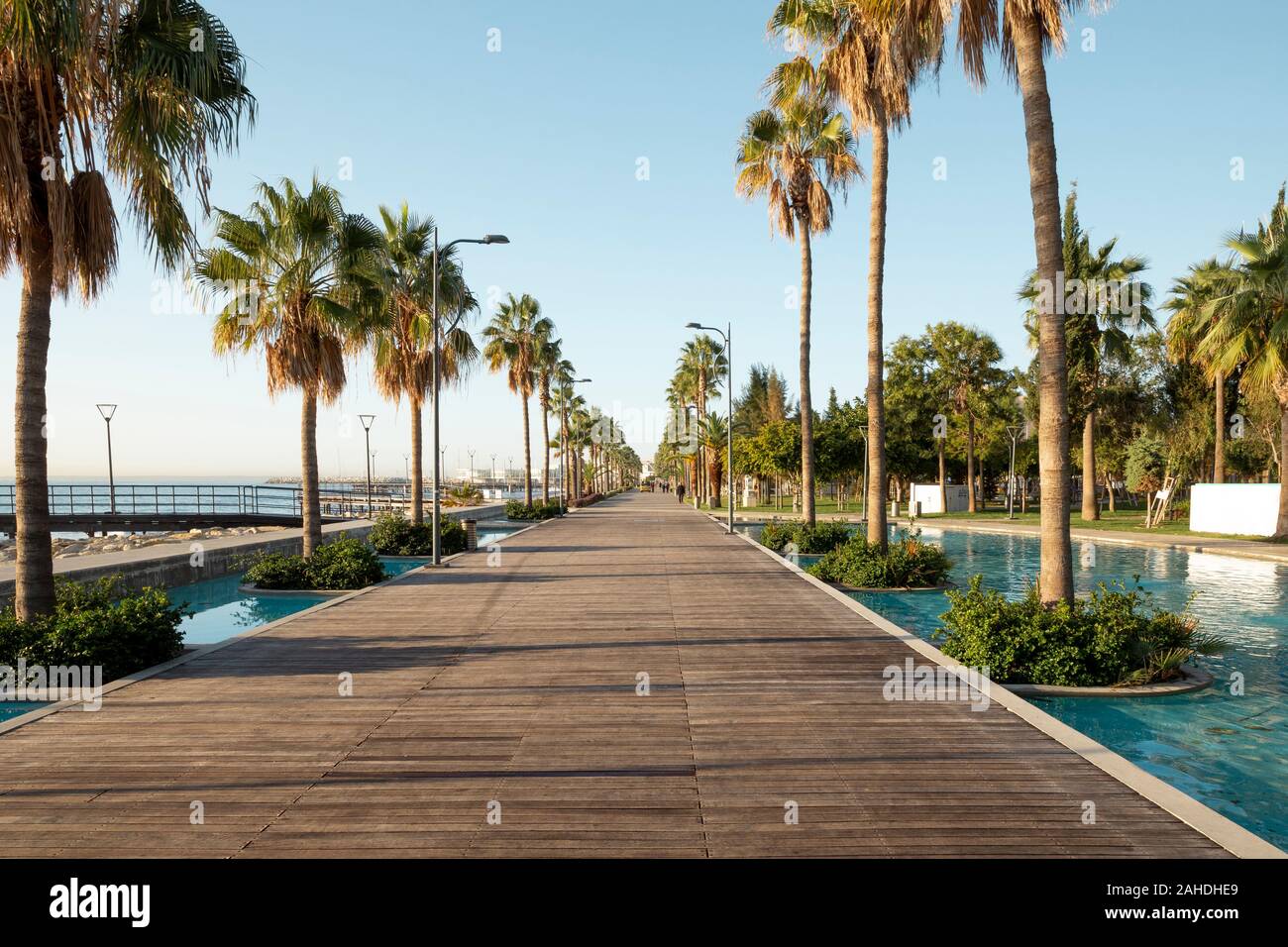 Promenade in Limassol city on Cyprus island Stock Photo