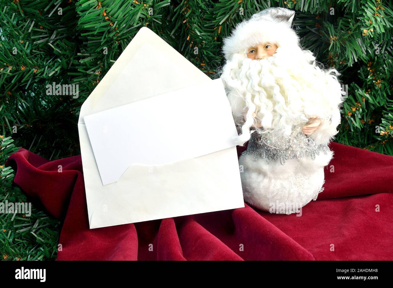 Christmas card –note with Santa Claus Stock Photo - Alamy