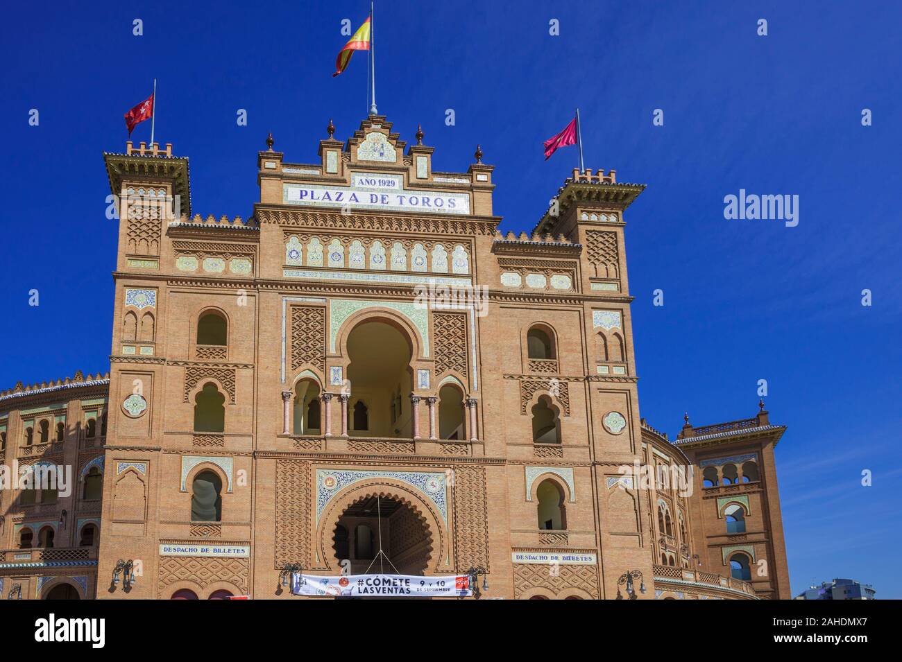 Las Ventas bull ring, Plaza de Toros, Madrid, Spain Stock Photo