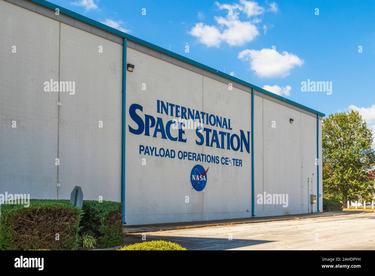 International Space Station Payload Operations Center at Marshall Space Flight Center in Huntsville, Alabama. Stock Photo