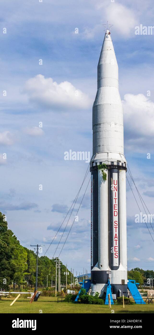 Saturn C-1 Rocket at Marshall Space Flight Center in Huntsville, Alabama. Stock Photo