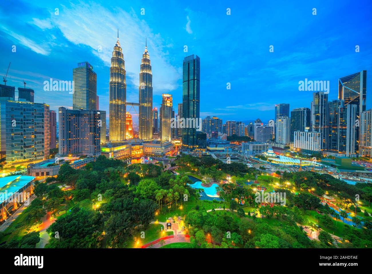 Kuala Lumpur, Malaysia. Sunset at KLCC park Stock Photo - Alamy