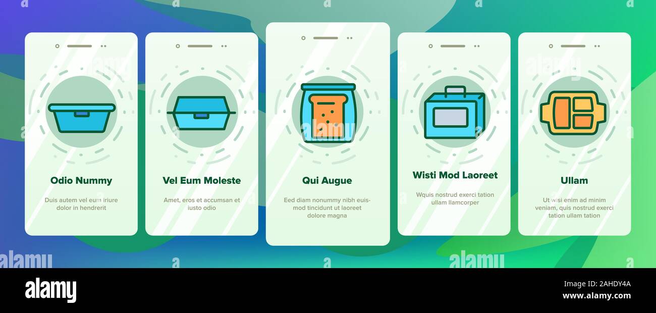 Lunch Box Onboarding Icons Set Vector Stock Vector Image & Art - Alamy