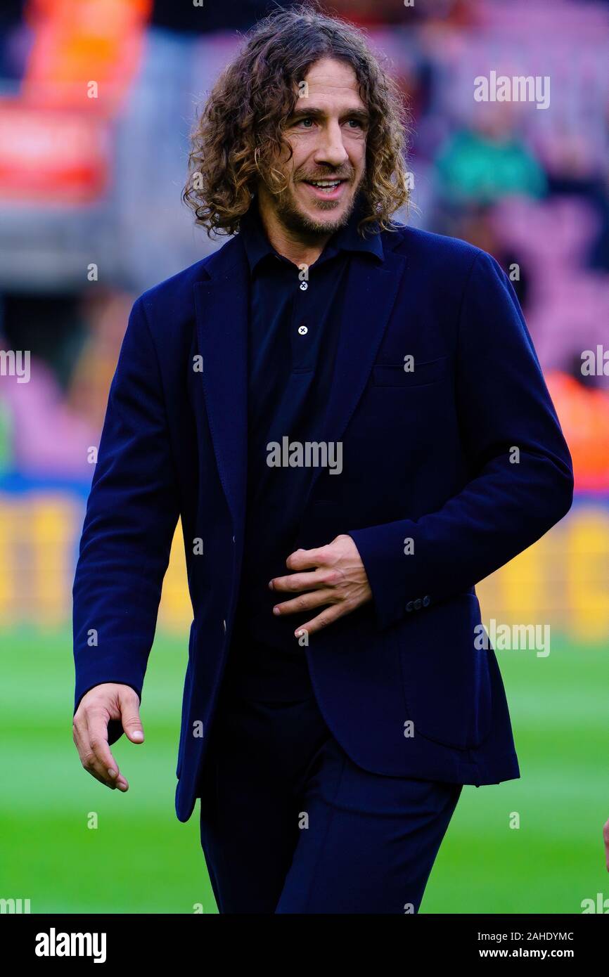 BARCELONA - DEC 21: Carles Puyol prior to the La Liga match between FC Barcelona and Deportivo Alaves at the Camp Nou Stadium on December 21, 2019 in Stock Photo