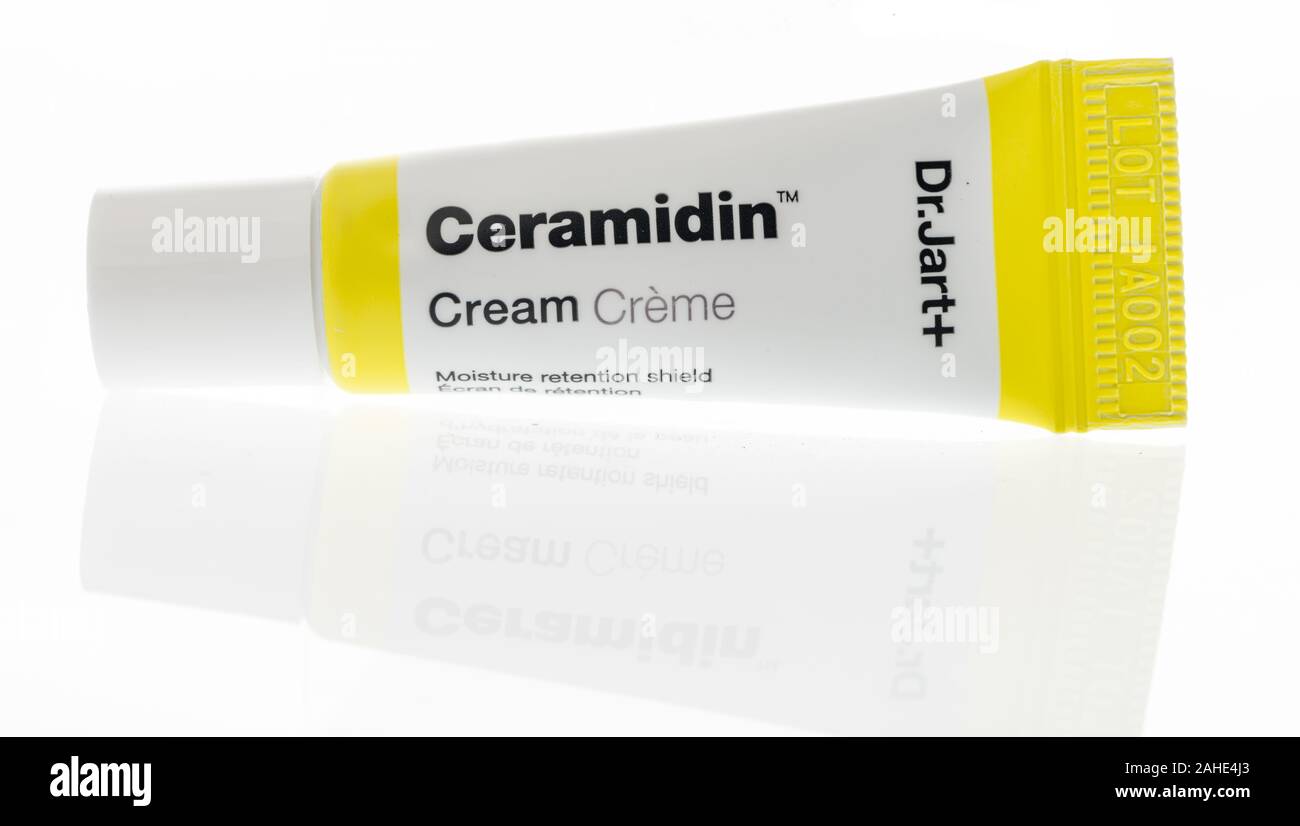Winneconne, WI - 29 September 2019 : A package of Dr Jart ceramidin cream on an isolated background Stock Photo