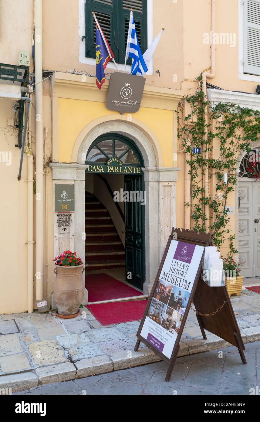 Casa Parlante Living History Museum, Corfu Old Town, Greece Stock Photo