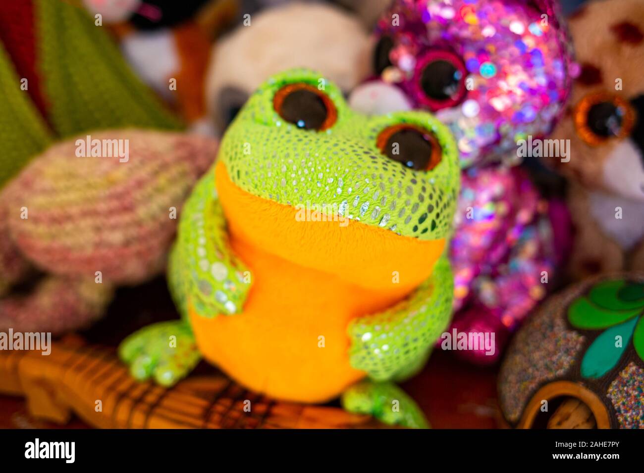 Stuffed frog toy Cut Out Stock Images & Pictures - Alamy
