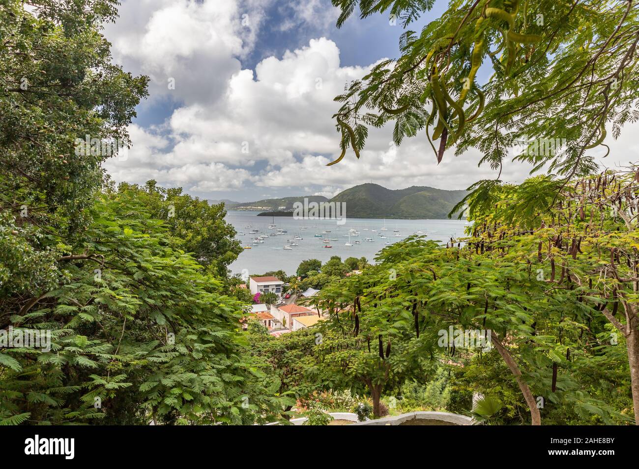 Bay view from high point in SainteAnne, Martinique, France Stock Photo