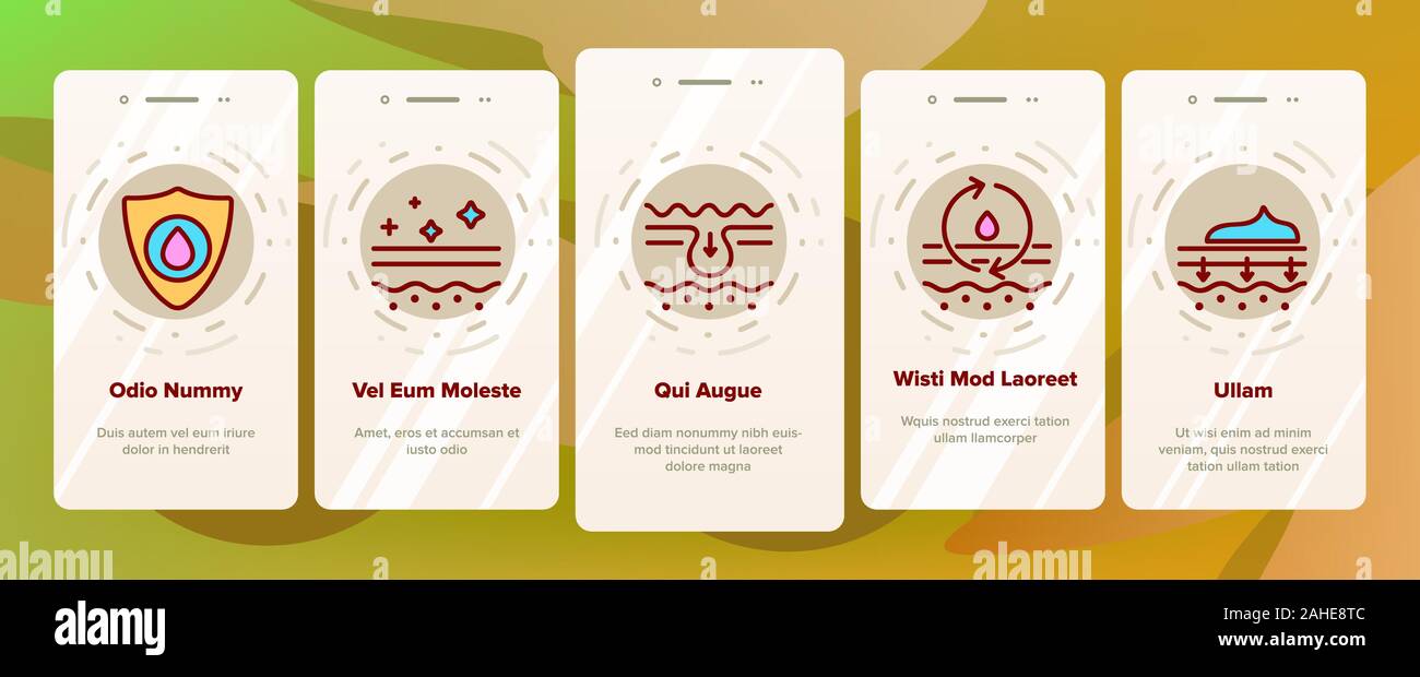 Skin Care Onboarding Icons Set Vector Stock Vector Image & Art - Alamy