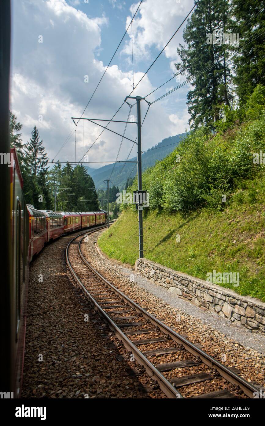 Scenes from the Bernina Express, a train connecting Chur in Switzerland to Tirano in Italy by Scenes from the Bernina Express, a train connecting Chur in Switzerland to Tirano in Italy by