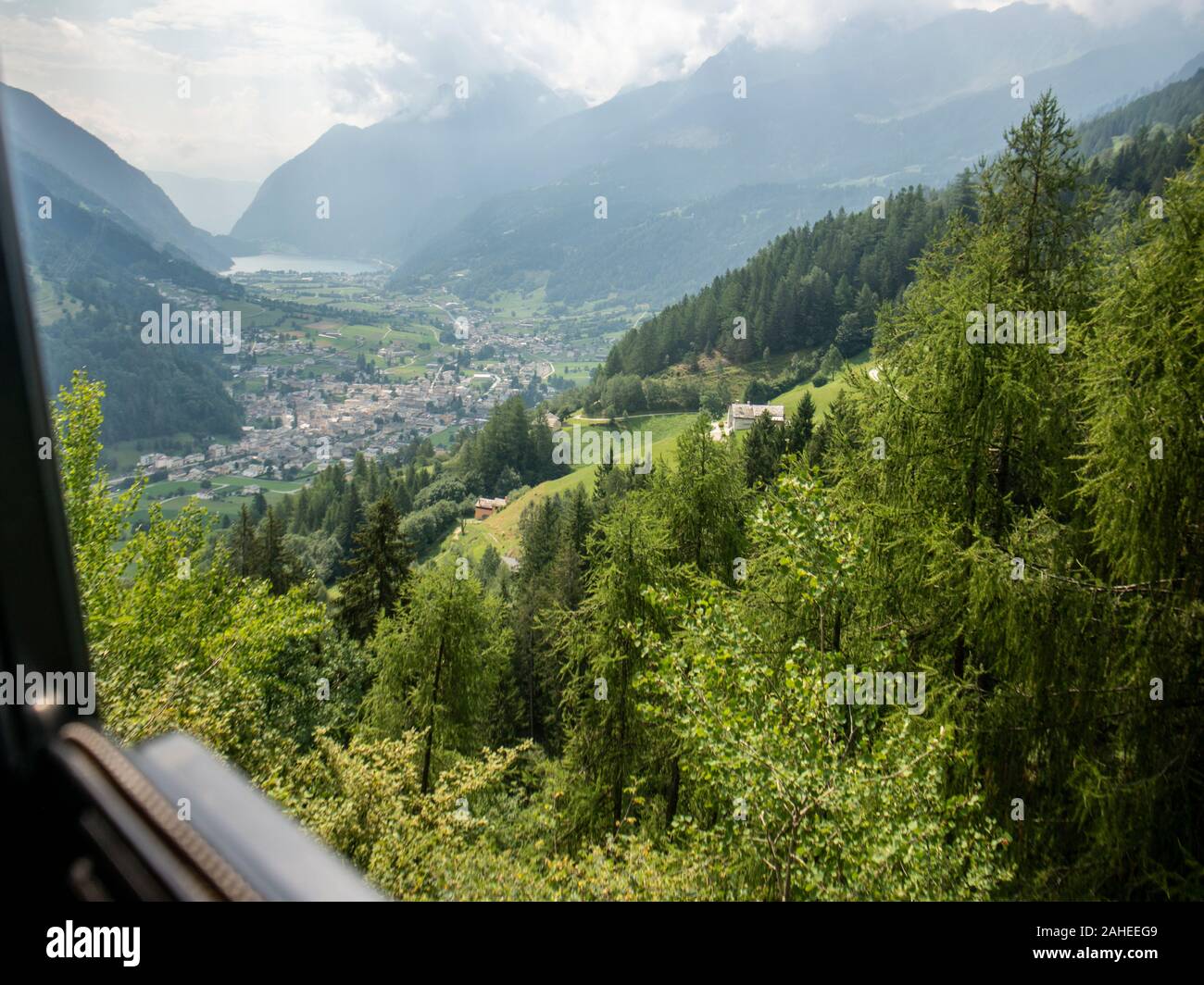 Scenes from the Bernina Express, a train connecting Chur in Switzerland to Tirano in Italy by