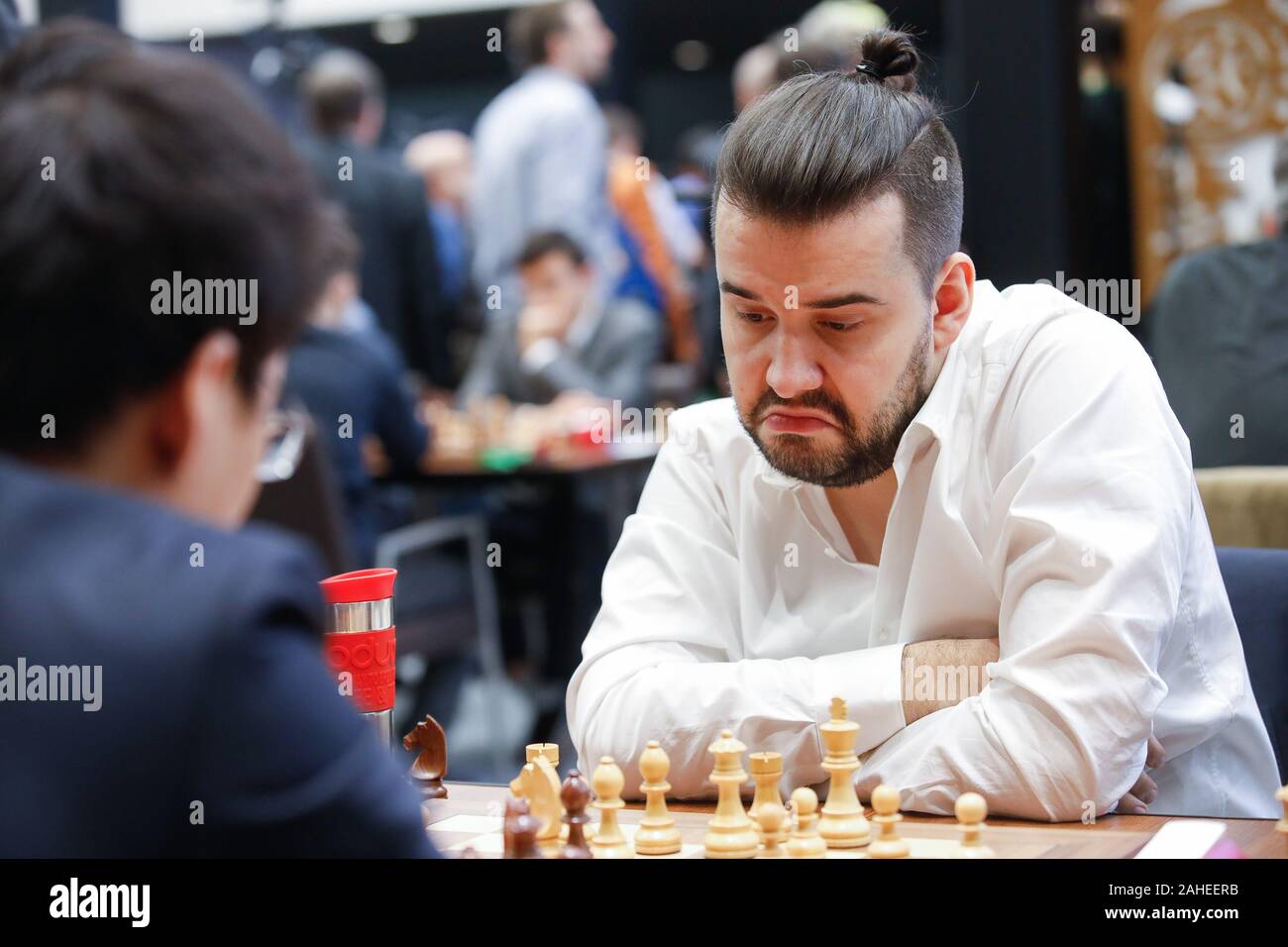 Ian Nepomniachtchi of Russia prepares for the game he drew against News  Photo - Getty Images