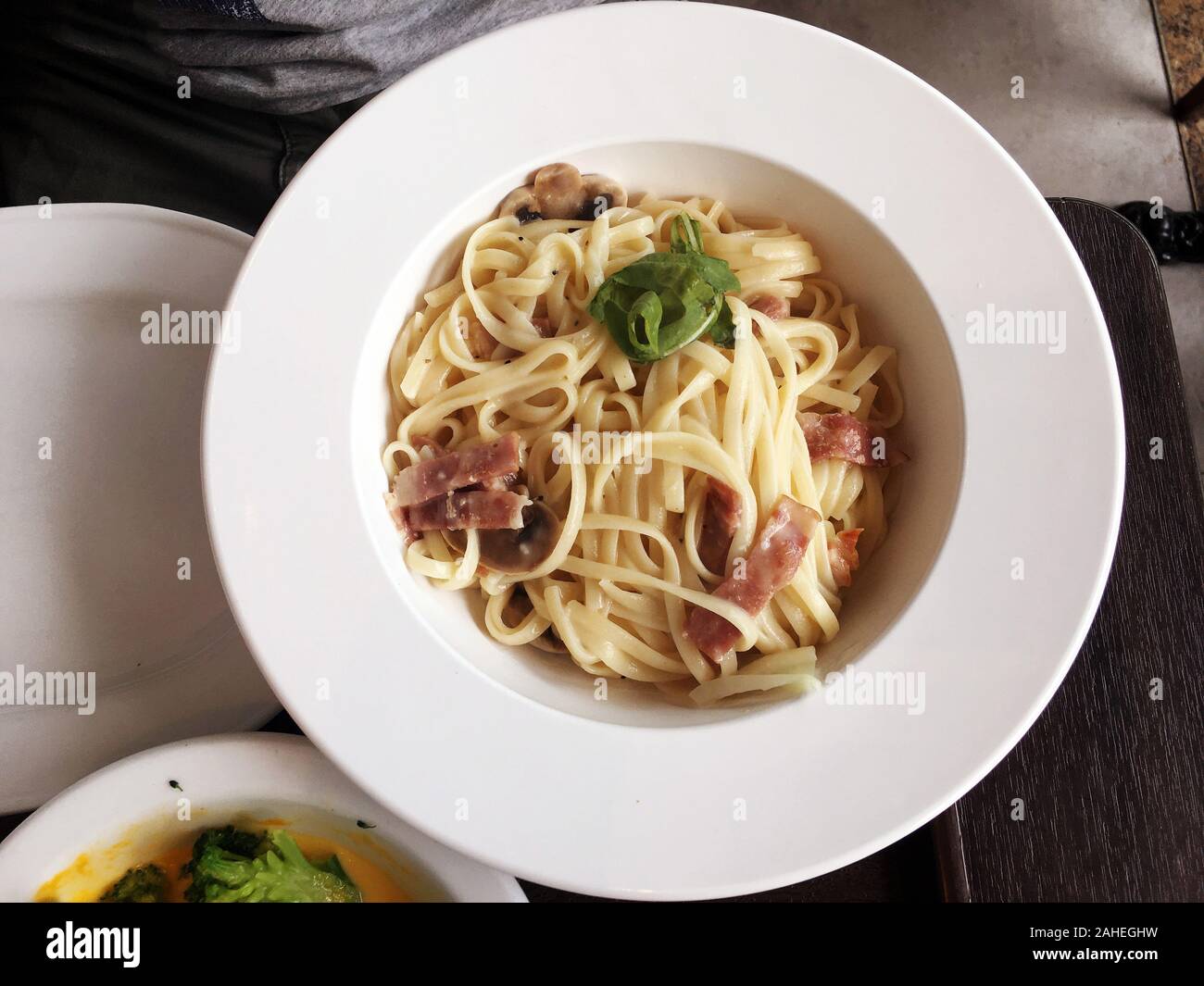 ham Italian pasta spaghetti in a cafe breakfast lunch dinner for you
