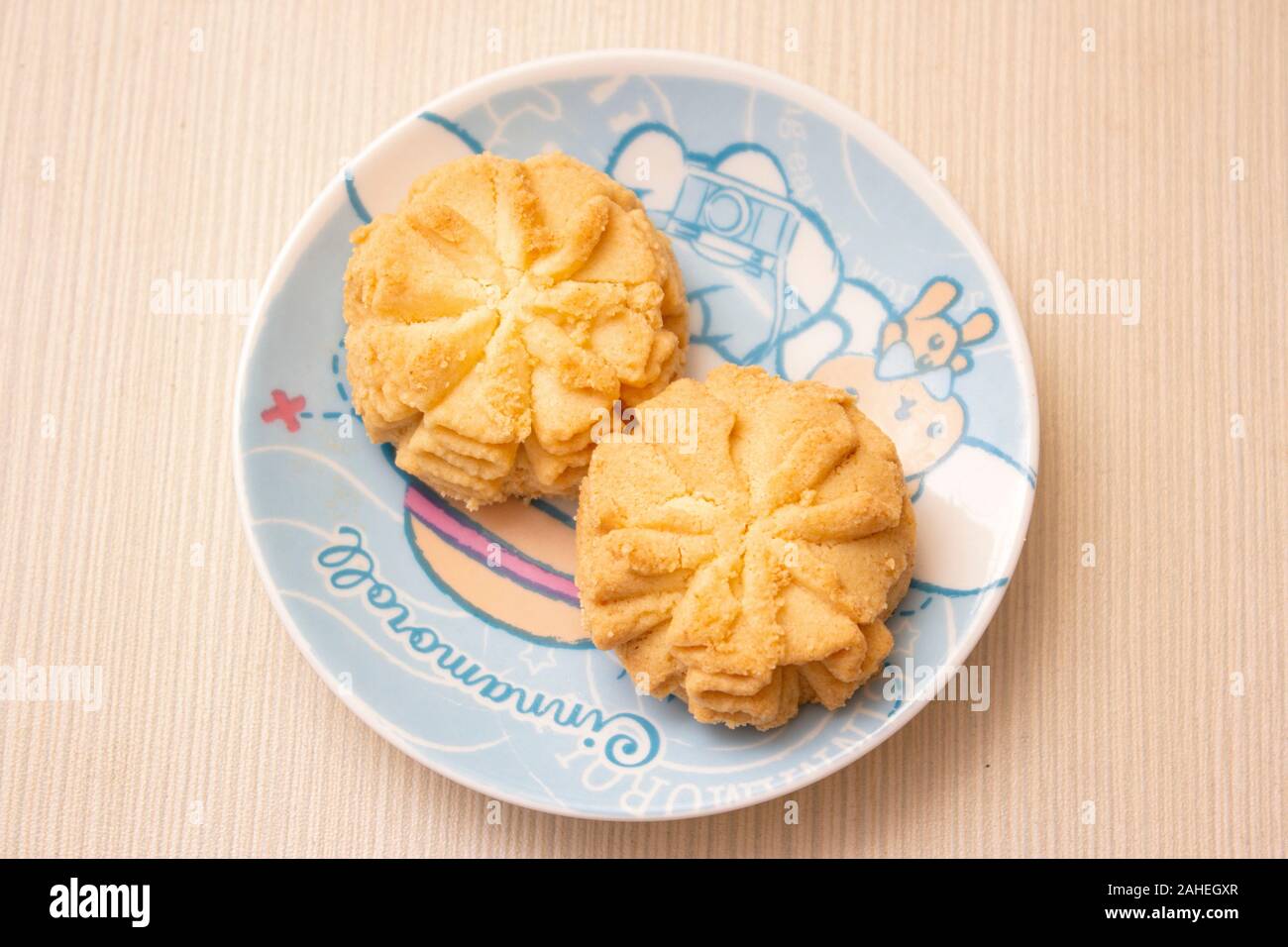 Homemade butter Cookie with a flower shape Stock Photo Alamy