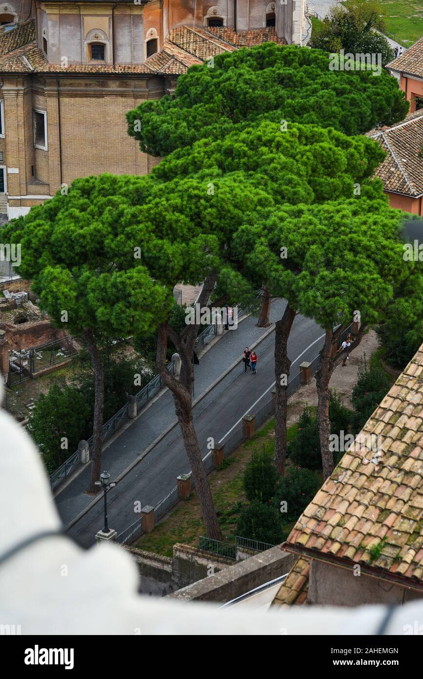 Panoramic view of Ancient Rome ruins. Cityscape skyline of landmarks of ...