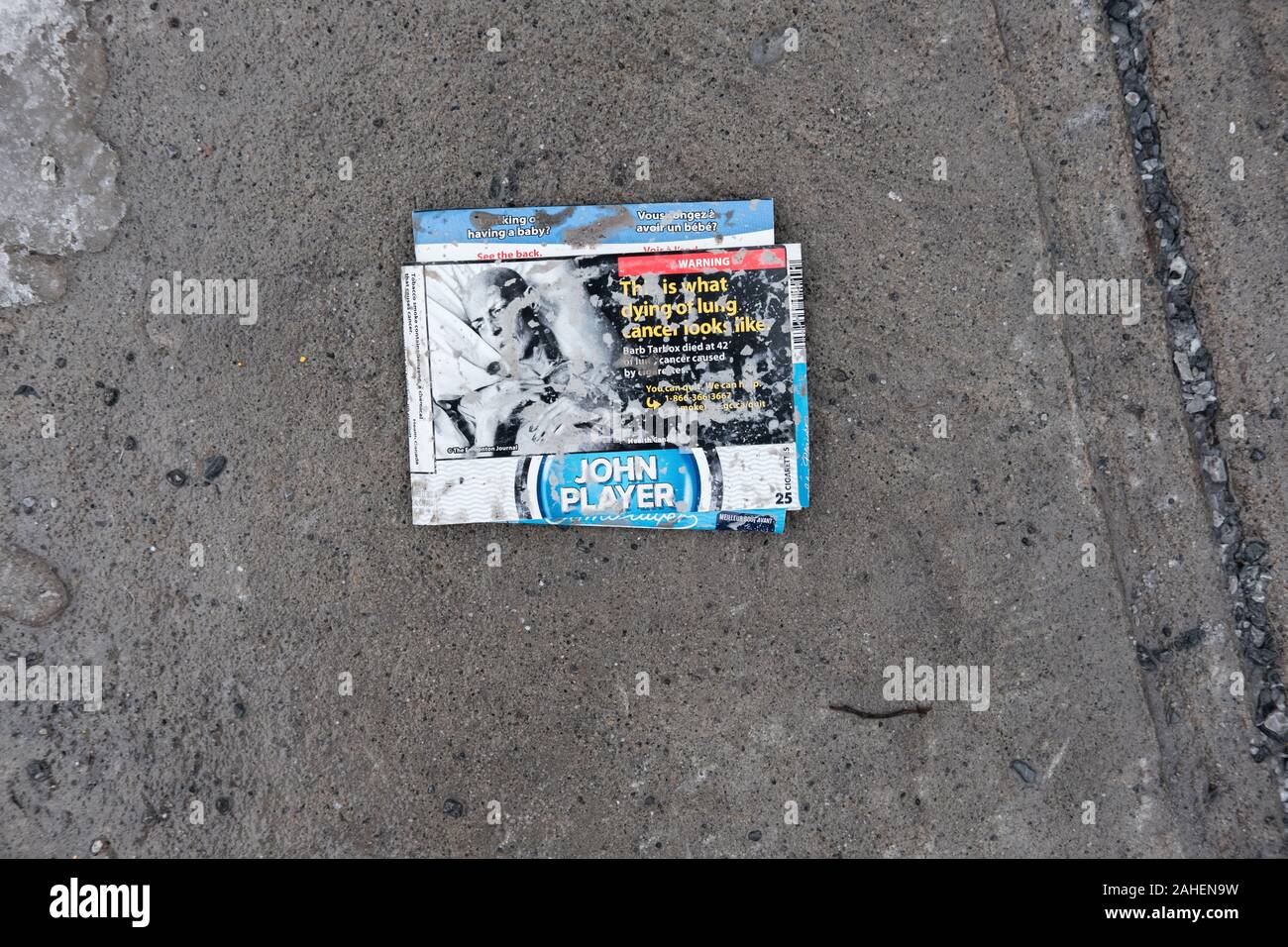 Discarded Cigarette Pack Stock Photo