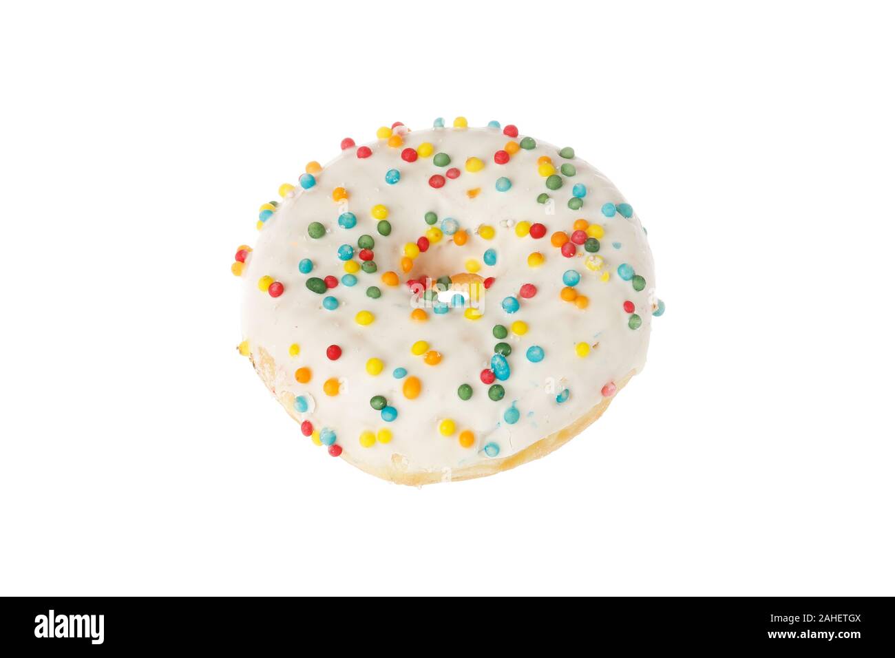 Colorful glazed donut isolated on white background Stock Photo - Alamy